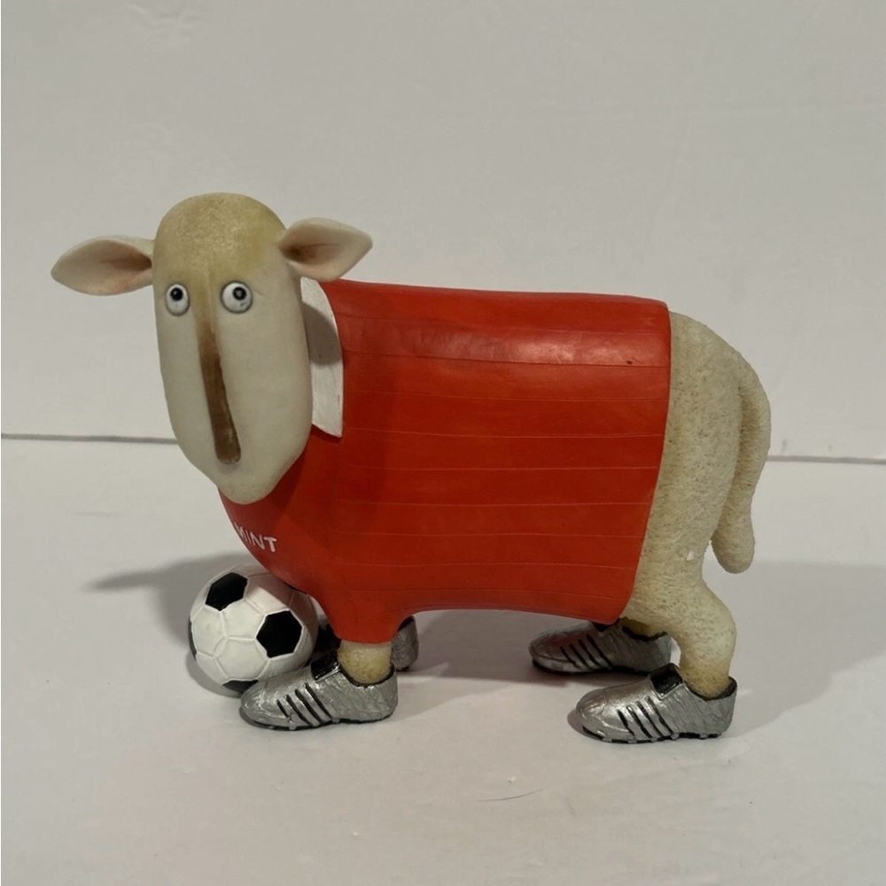 Sheep Figurine- Ewe & Me - Toni Goffe ROBBIE Cleats SOCCER Ball-  Enesco 2006